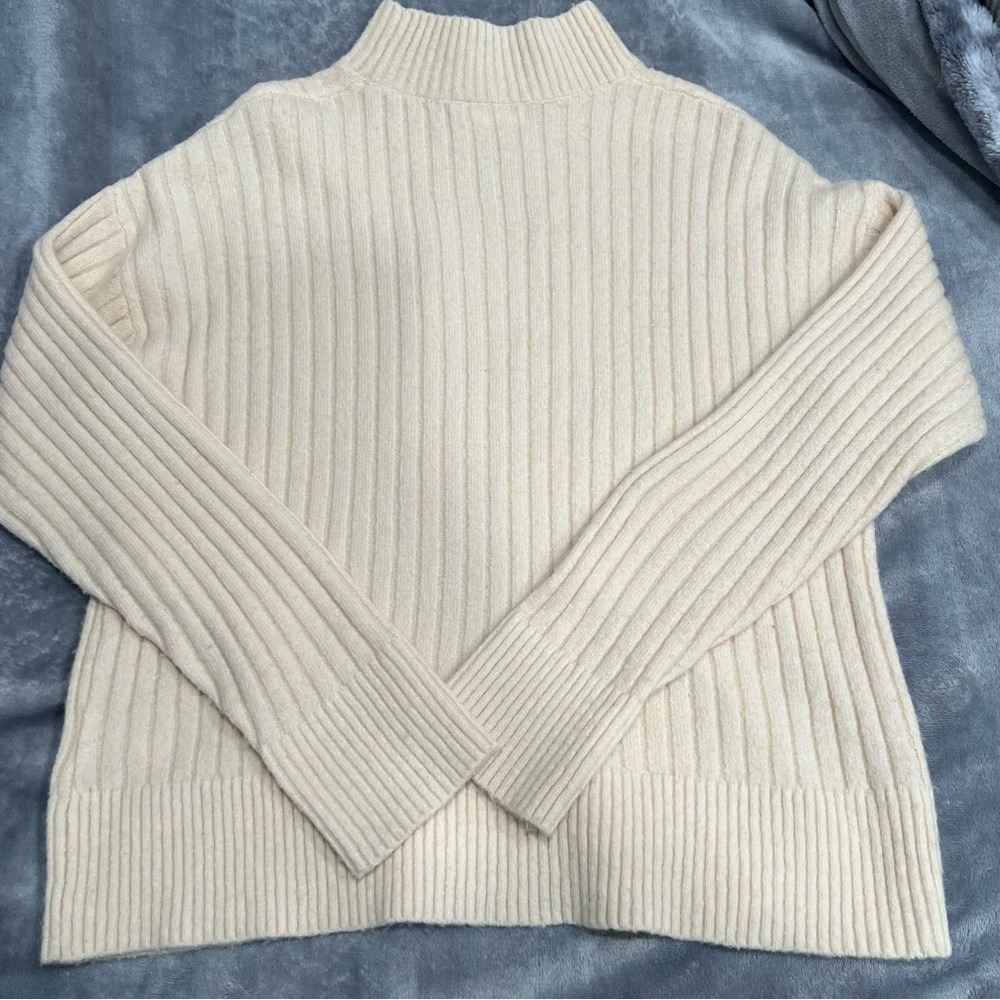 Sophie Rue  by Anthropologie women mock neck ribbed pullover‎ Size M - Picture 7 of 8